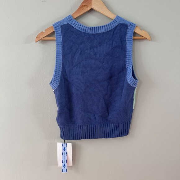 Cider Blue Colorblock Knit Vest - Picture 4 of 4
